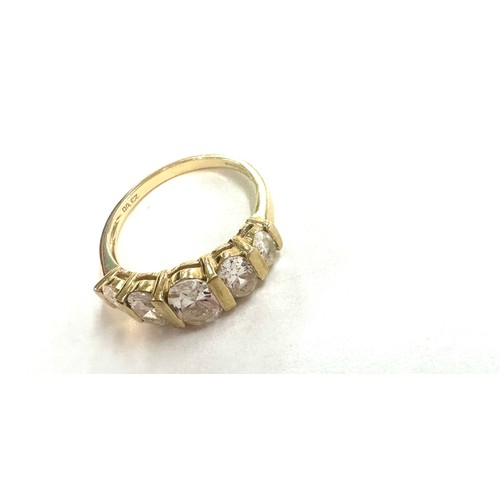 524 - Ladies 14ct gold stone set dress ring, ring size Q weight 3.2