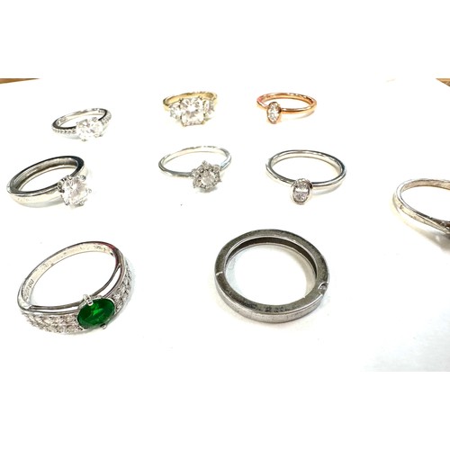 530 - Selection of silver stone set dress rings