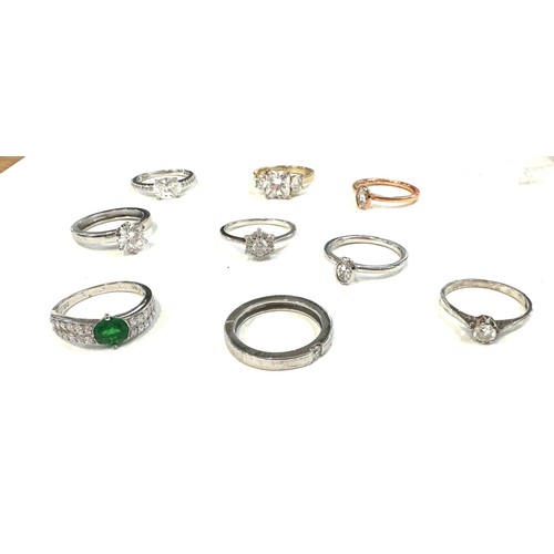 530 - Selection of silver stone set dress rings