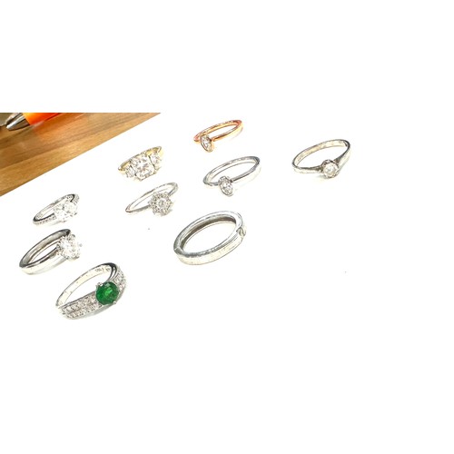 530 - Selection of silver stone set dress rings