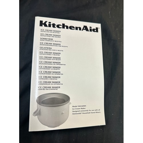 273 - Brand new and boxed KitchenAid Ice Cream Maker, model 5KICA0WH, mixer attachment, No Stand, accessor... 