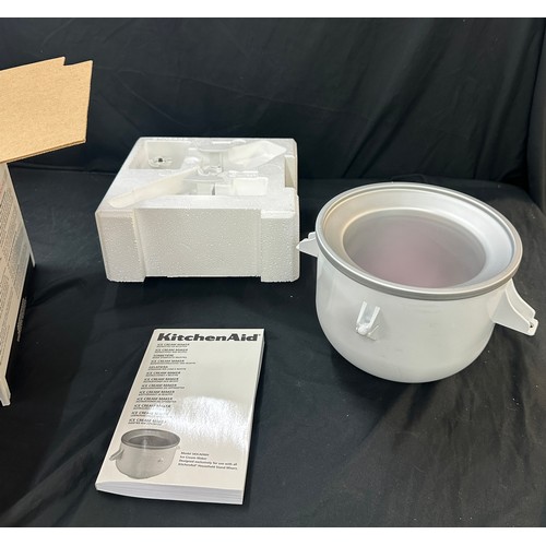 273 - Brand new and boxed KitchenAid Ice Cream Maker, model 5KICA0WH, mixer attachment, No Stand, accessor... 