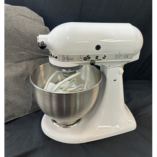 278 - KitchenAid tilt head stand mixer, model 5K45SS, working order, together with kitchen aid tilt head f... 