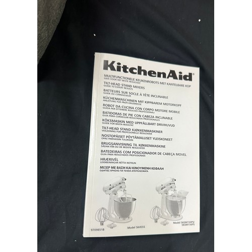 278 - KitchenAid tilt head stand mixer, model 5K45SS, working order, together with kitchen aid tilt head f... 