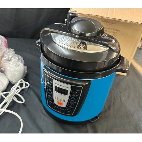 163 - New and boxed Cookers essential pressure cooker model 801384 TL 00, Stainless steel deep fryer Model... 