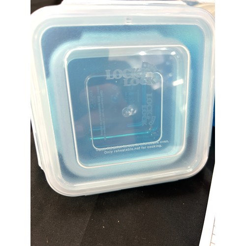 189 - Set of approx 20 brand new LocknLock blue plastic storage containers, various sizes