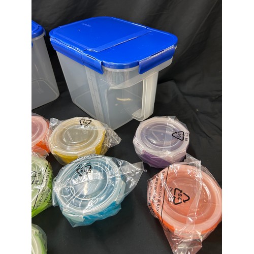 182 - Two 5 litre LocknLock storage containers and a selection of 0.25 litre LocknLock containers