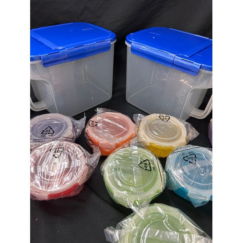 182 - Two 5 litre LocknLock storage containers and a selection of 0.25 litre LocknLock containers