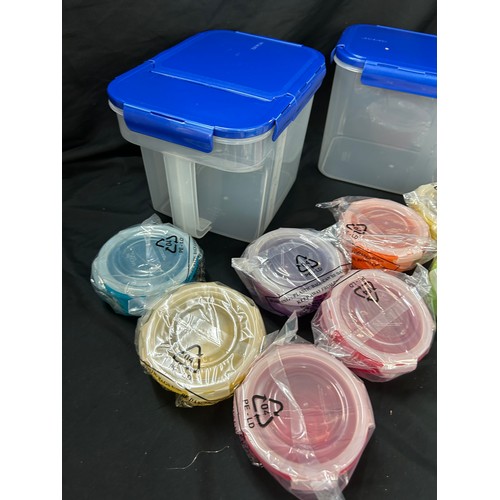 182 - Two 5 litre LocknLock storage containers and a selection of 0.25 litre LocknLock containers