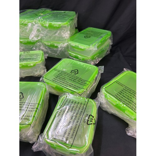 130 - Set of approx 20 brand new LocknLock green topped plastic storage containers, various sizes