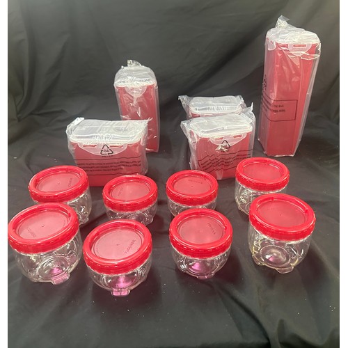 168 - Set of approx 13 brand new LocknLock pink plastic storage containers, various sizes