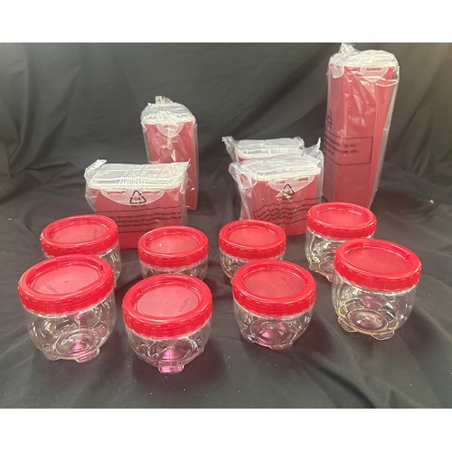 168 - Set of approx 13 brand new LocknLock pink plastic storage containers, various sizes