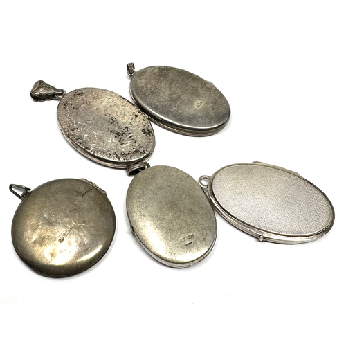 359 - Five vintage silver lockets (69g)