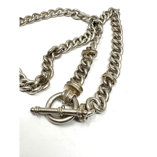 346 - A chunky silver t bar necklace (108g)