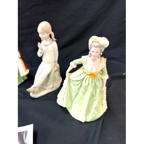 76 - Selection of porcelain figurines to include Isabella of Spain and Marie Antoinette by John Bromley, ... 