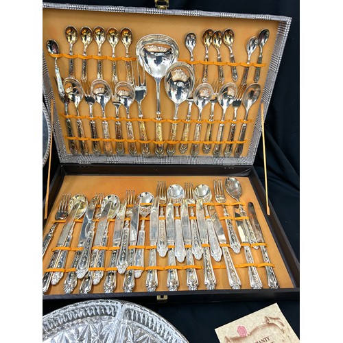 236 - Large selection of metal ware includes silver plate, canteen of cutlery etc