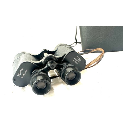 370 - Pair of  cased Zenith binoculars no.27101