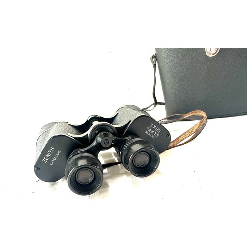 370 - Pair of  cased Zenith binoculars no.27101