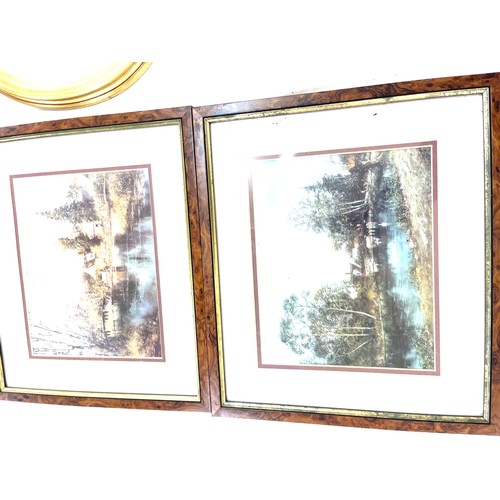 70 - Quantity of framed painting & prints, decorative frames etc, includes a wooden framed art nouveau wa... 