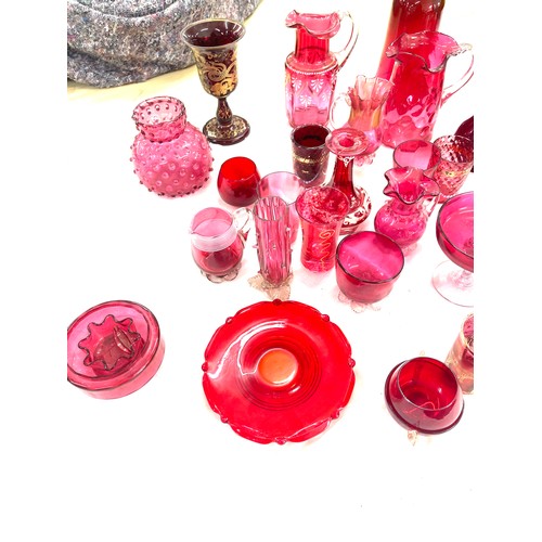 173 - Large quantity of antique & vintage cranberry glass