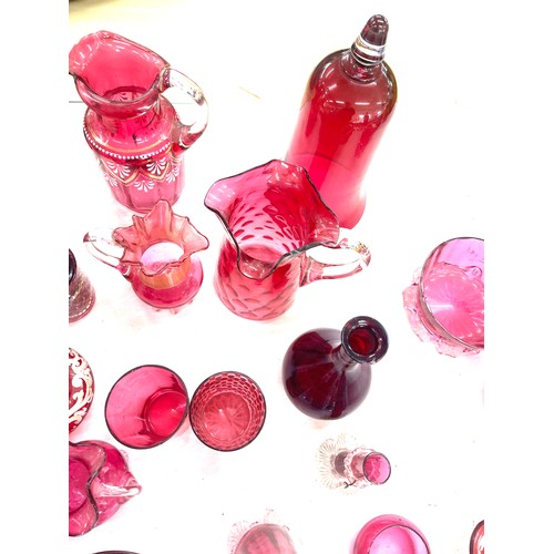 173 - Large quantity of antique & vintage cranberry glass