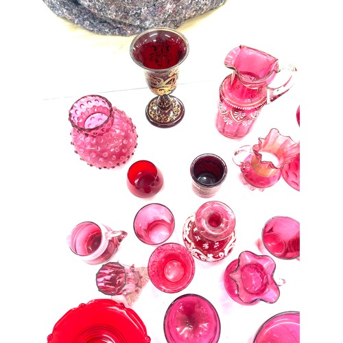 173 - Large quantity of antique & vintage cranberry glass