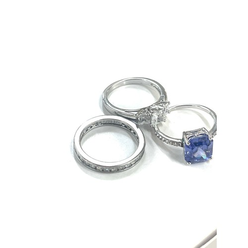 555 - 3 Stone set silver rings