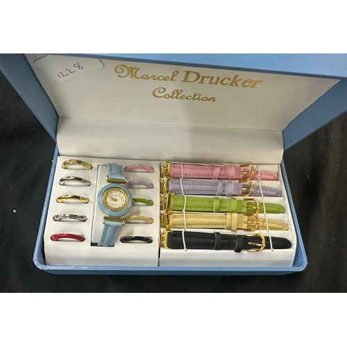 627 - Marcel Drucker ladies boxed watch changing strap and face