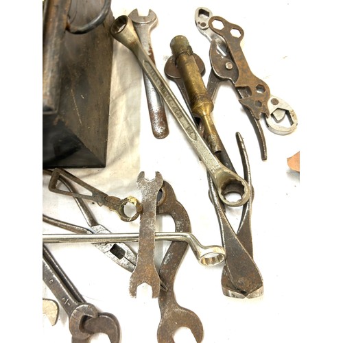 346 - Selection of metal spanners in a metal storage box