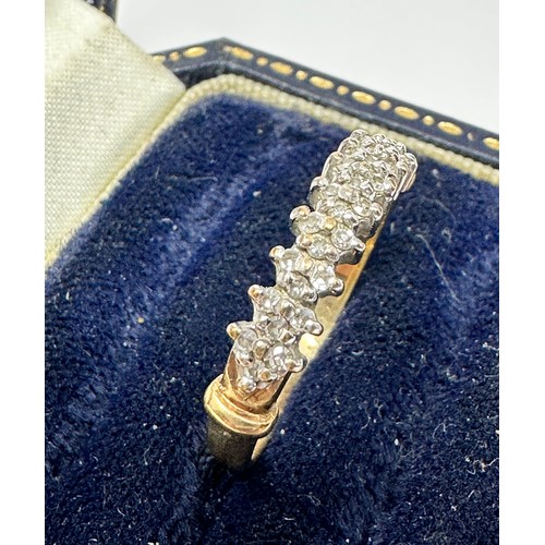 155 - 9ct gold diamond dress ring (1.9g)