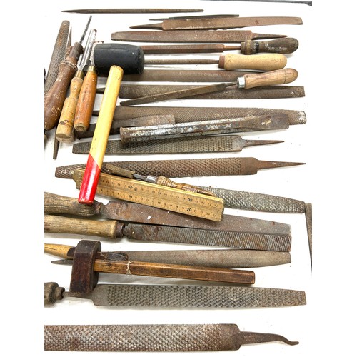 348A - Large selection of vintage chisels and files