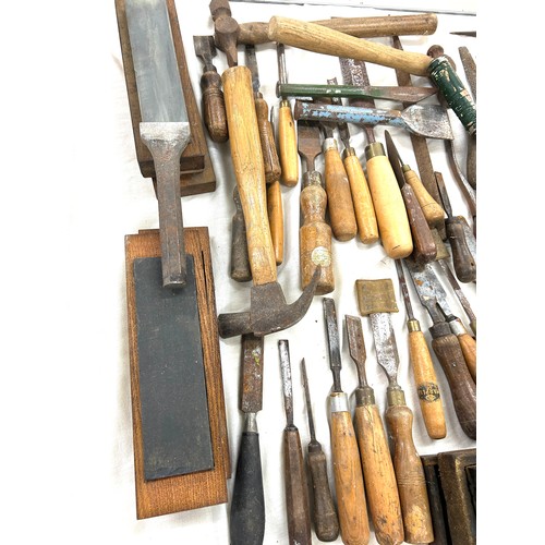 348A - Large selection of vintage chisels and files