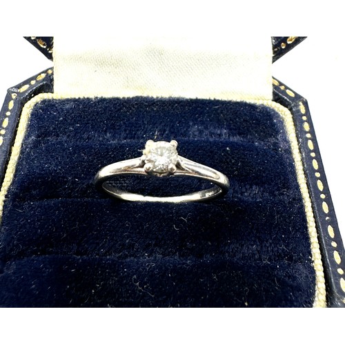 178 - 18ct white gold round brilliant cut diamond single stone ring (1.7g)