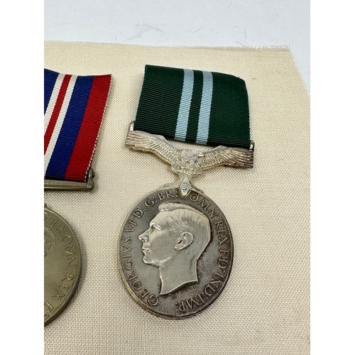 453 - Mounted ww2 GV.1 Air Efficiency medal group to sgt j.dunn 80824 aux .a.f