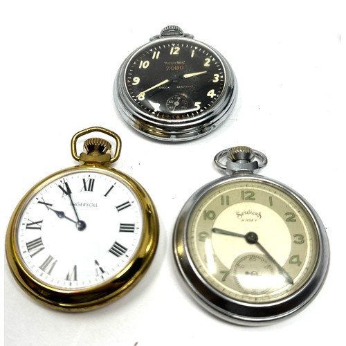 409 - x3 Gents Vintage Pocket Watches Hand-wind Working Inc. INGERSOLL