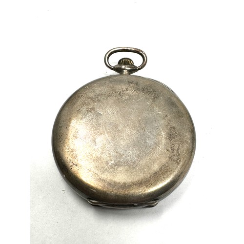 372 - STERLING SILVER Gents Open Face Pocket Watch Hand-wind WORKING