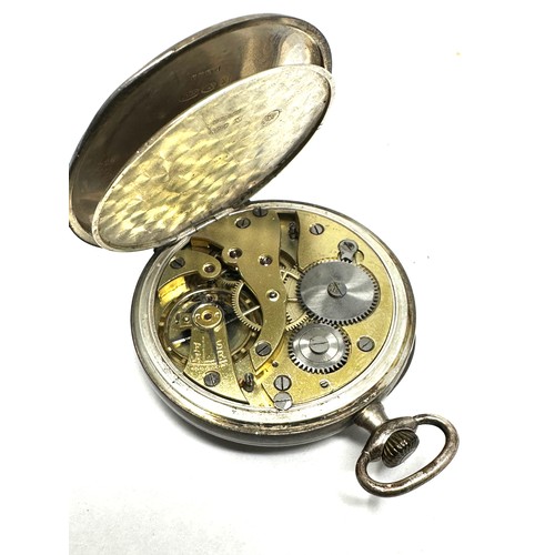 372 - STERLING SILVER Gents Open Face Pocket Watch Hand-wind WORKING