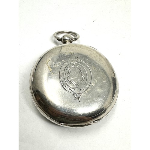 374 - STERLING SILVER Gents Open Face Pocket Watch Key-wind WORKING