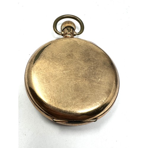 377 - Gents Open Face Rolled Gold Pocket Watch Hand-wind Working