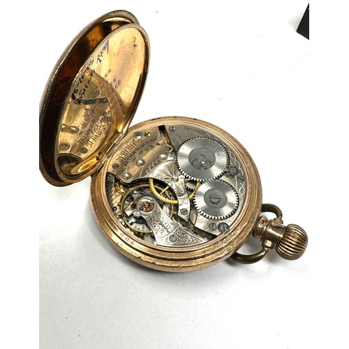 377 - Gents Open Face Rolled Gold Pocket Watch Hand-wind Working