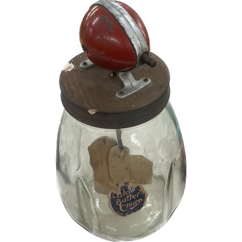 86 - Antique glass Blow butter churn