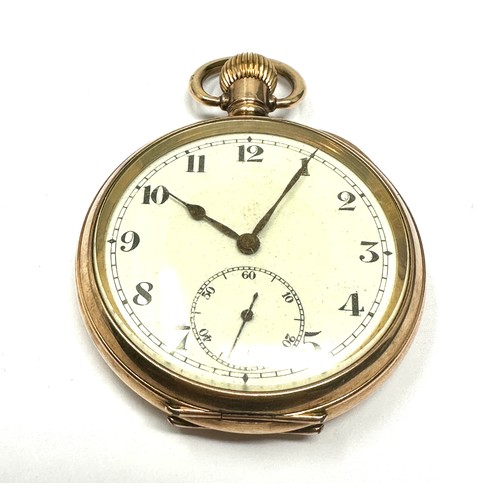 396 - Rolled Gold Gents Hand-wind Pocket Watch Working