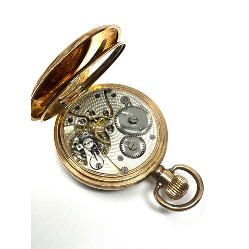 396 - Rolled Gold Gents Hand-wind Pocket Watch Working