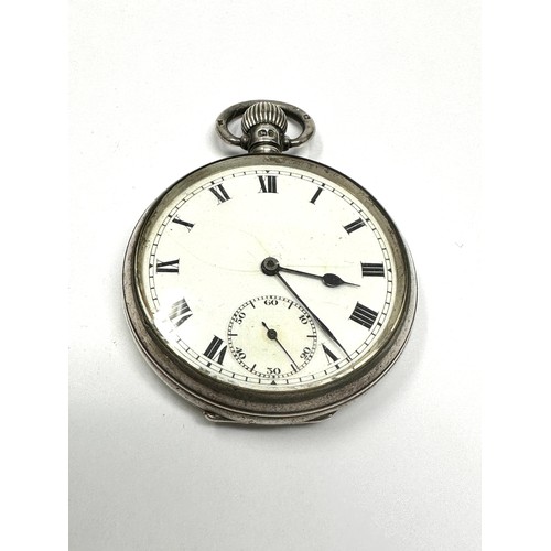 393 - STERLING SILVER Gents Hand-wind Pocket Watch Working