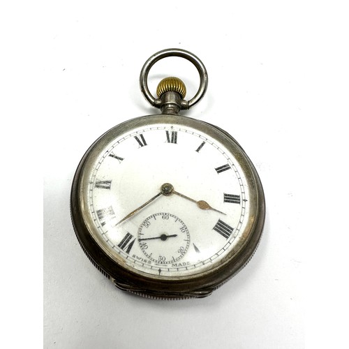 378 - STERLING SILVER Gents Hand-wind Pocket Watch Working