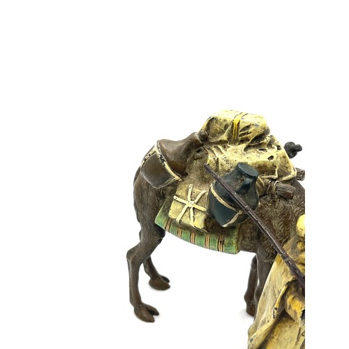 392 - Franz Bergman Arab with Camel,  Oriental Cold Painted Bronze with foundry mark, approximate measurem... 