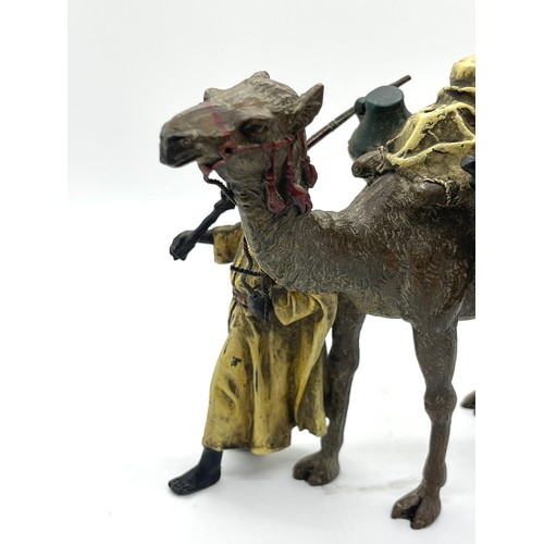 392 - Franz Bergman Arab with Camel,  Oriental Cold Painted Bronze with foundry mark, approximate measurem... 