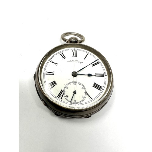 379 - STERLING SILVER Gents Key-wind Pocket Watch Working WALTHAM