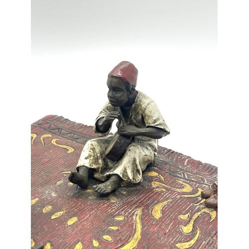 393 - Franz Bergman Arabic children playing musical instruments,  Oriental Cold Painted Bronze with foundr... 