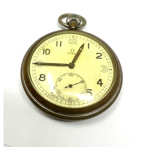 387 - OMEGA Military Style Gents Hand-wind Pocket Watch not ticking